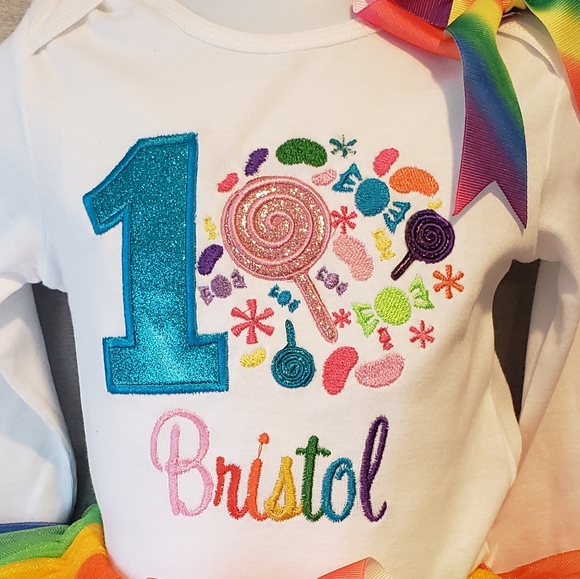 Candyland Personalized Embroidered Birthday Shirt - Picture 1 of 2